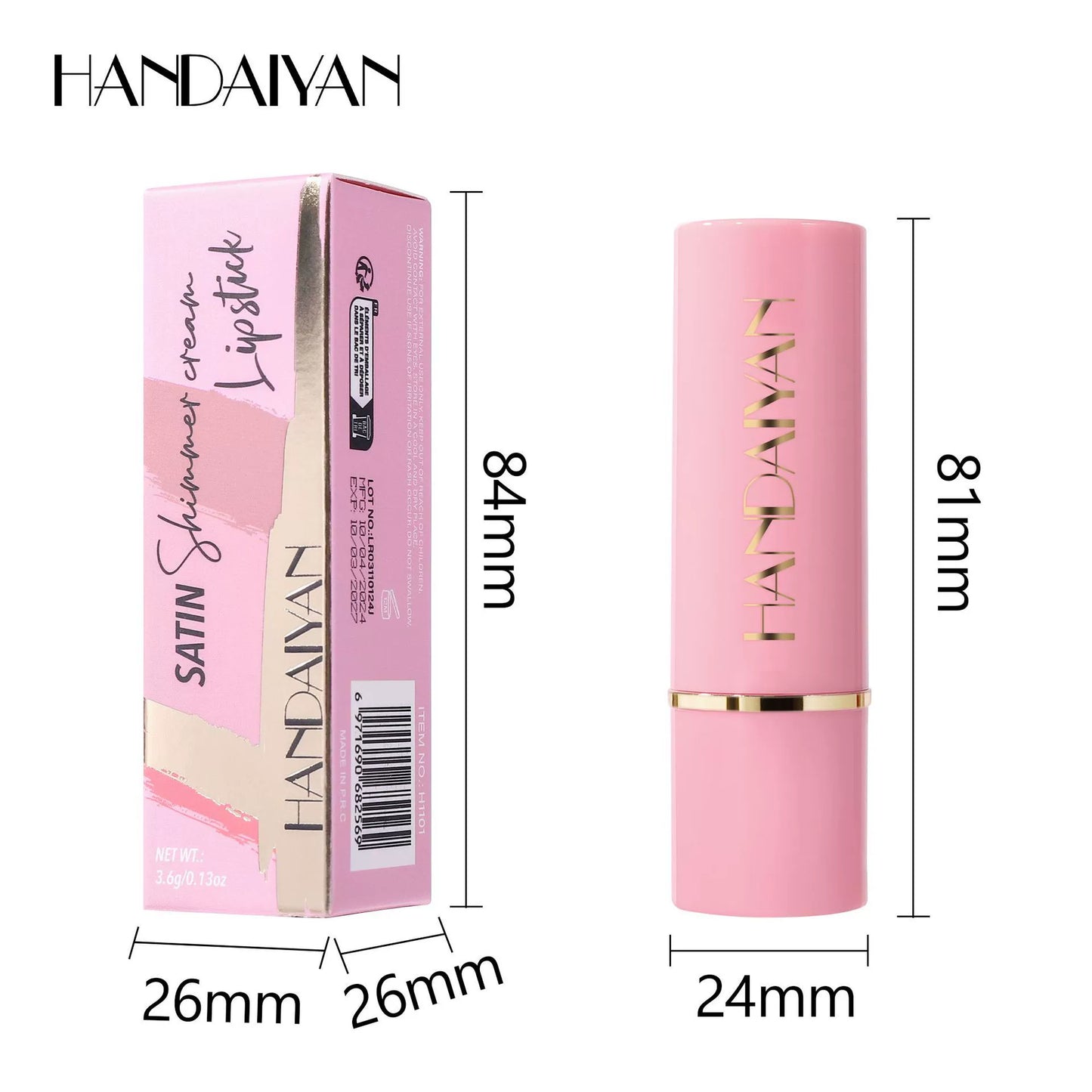 handaiyan shimmering, long-lasting, waterproof, moisturizing lipstick