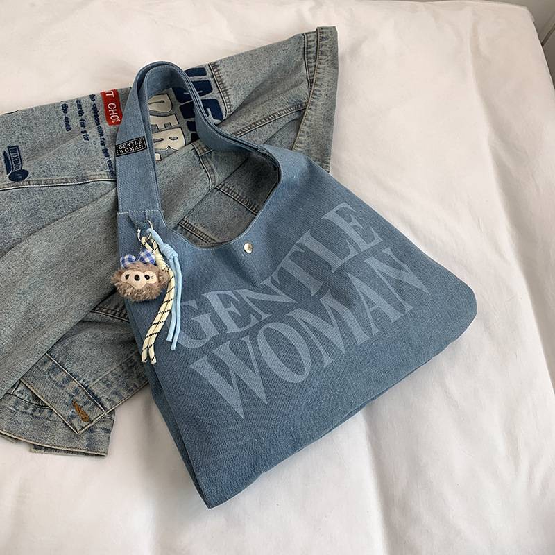 Casual letter canvas shoulder bag