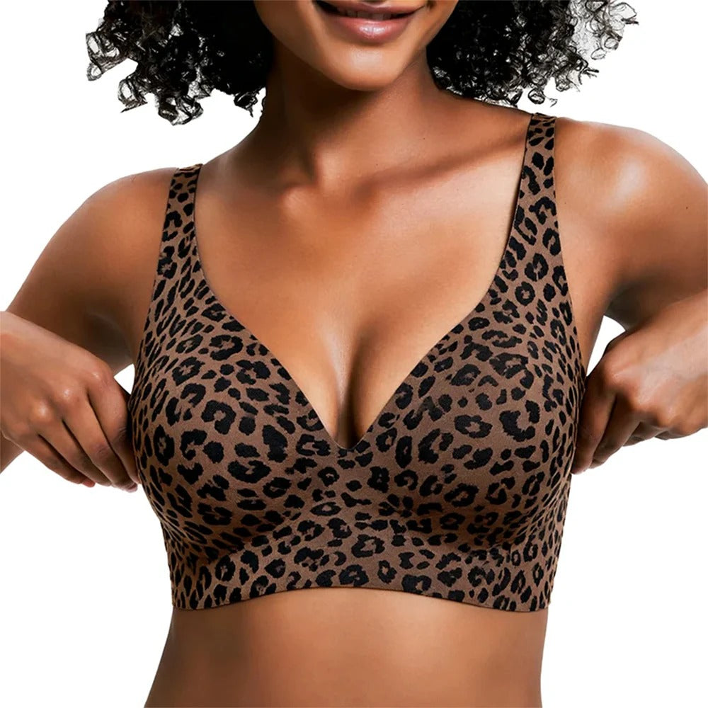 💗LAST DAY SALE 50% OFF⚡ Jelly Wireless Womens Comfortable Wireless Bras Push Up Bralettes Seamless Tshirts Bras Deep V Everyday Bras