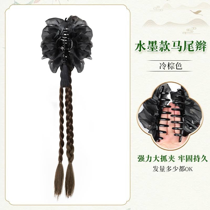 Women’s Ponytail Wig with Retro Headwear & Instant Volume Clip