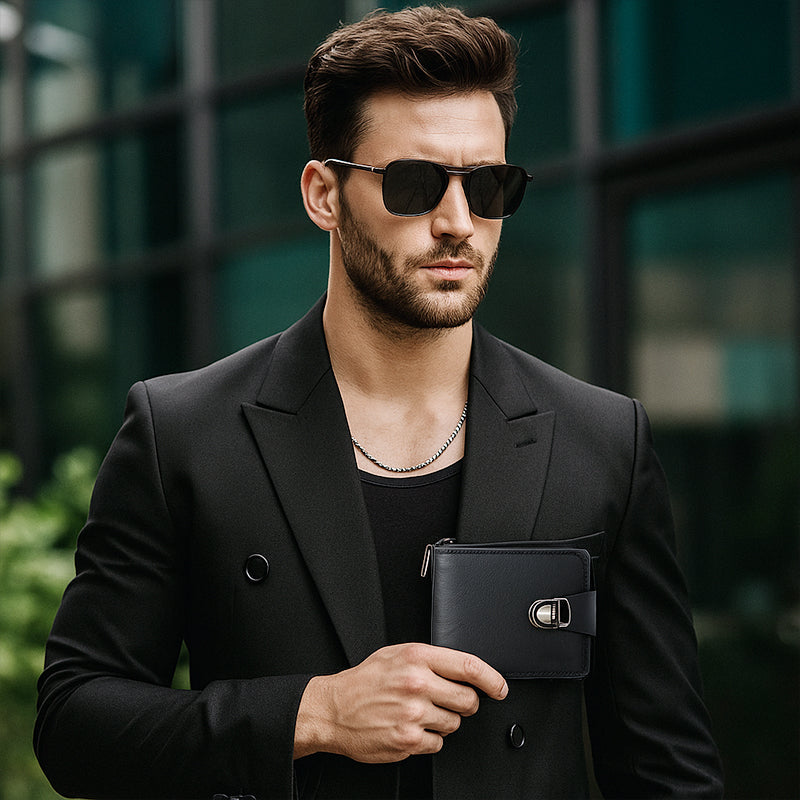 Men's Vintage Compact Zipper Wallet