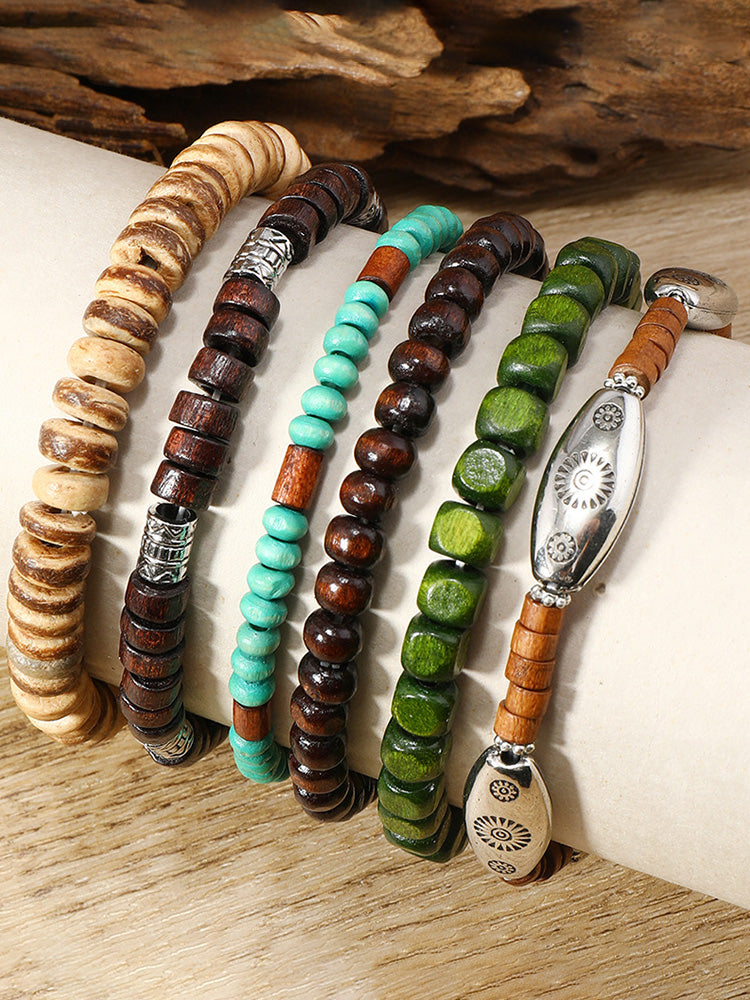 6Pcs Bohemian Beaded Stackable Bracelet Set