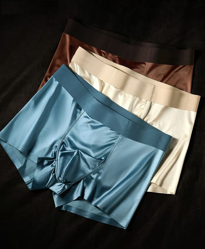 LUXURY ICE SILK MEN'S BOXERS | ANTIBACTERIAL SILK LINING